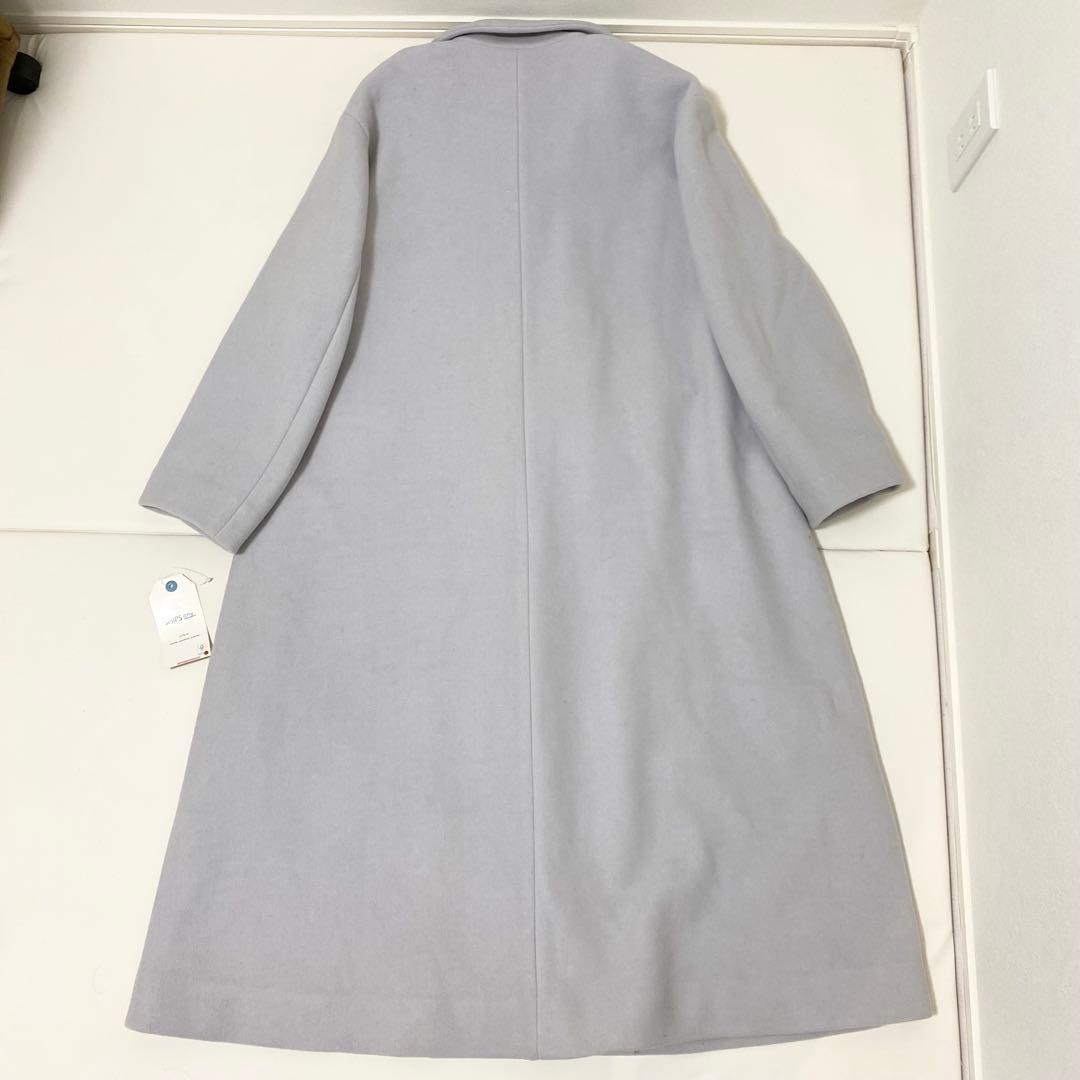 ♢新品♢SHIPS any シップス　ステンカラーコート　ライトグレー　水色