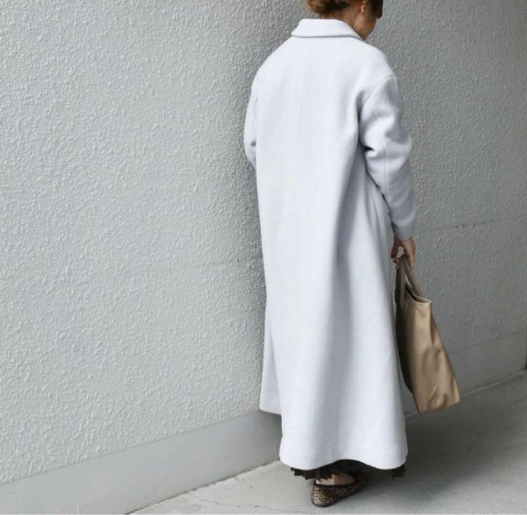 ♢新品♢SHIPS any シップス　ステンカラーコート　ライトグレー　水色