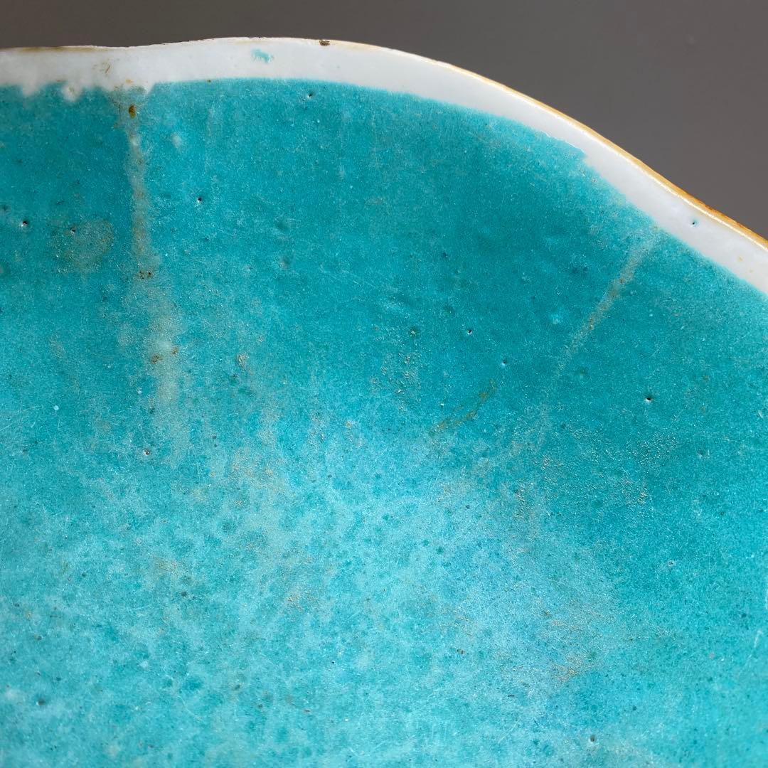 中国清時代　粉彩花鳥画鉢　幅約22㎝　東Y7-0331②タサオ