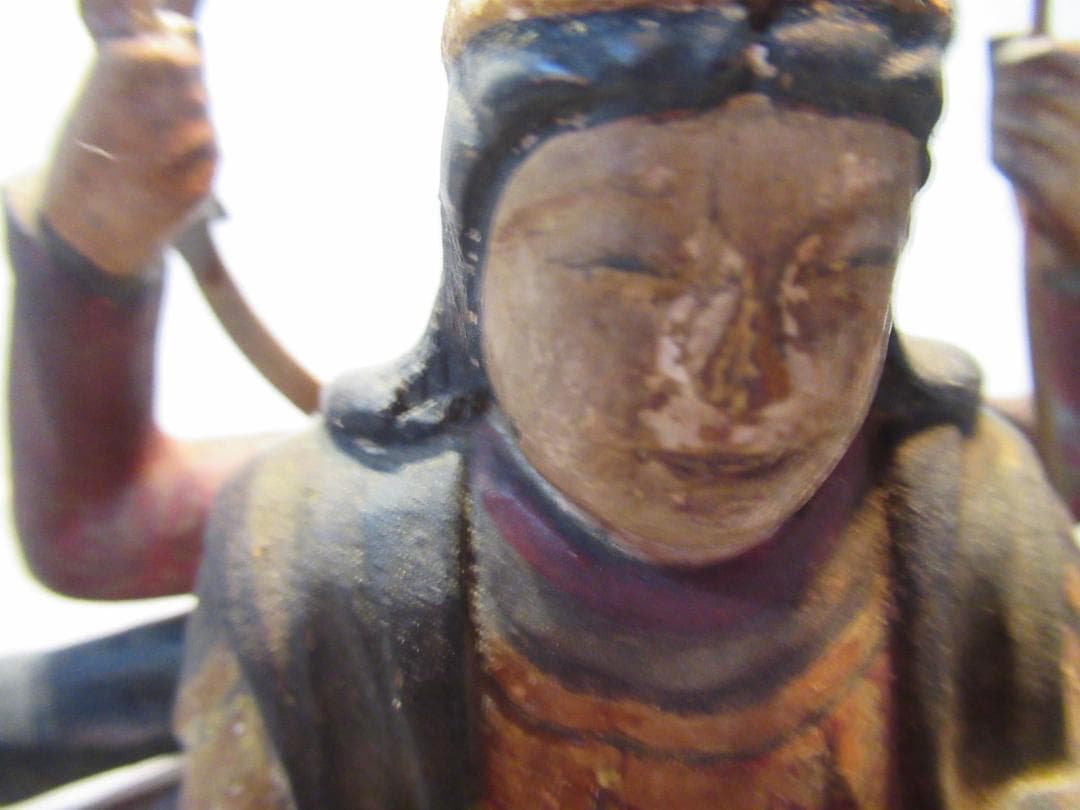 八臂弁財天の像 千手観音　厨子入り　彩色　江戸期