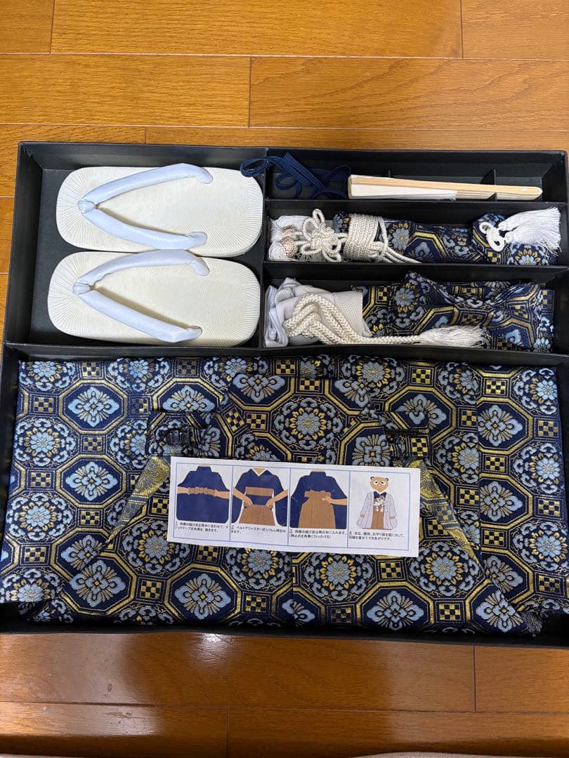 a☆です　羽織袴フルセット　男の子用　　七五三　5歳　簡単　着物