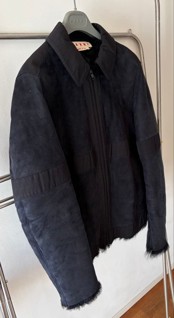 【購入希望値段交渉受付ます】MARNI ムートン シングルライダースジャケット