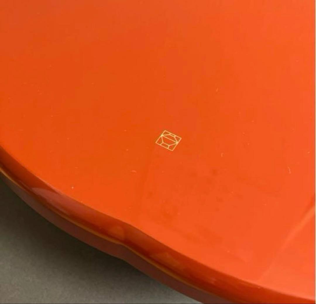 【未使用】 山田平安堂　梅盆　朱塗り　研出（大）　天然木　廃盤　希少サイズ