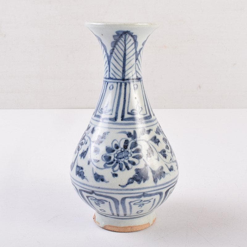 中国　青花　花卉文玉壷春瓶　N　R8966