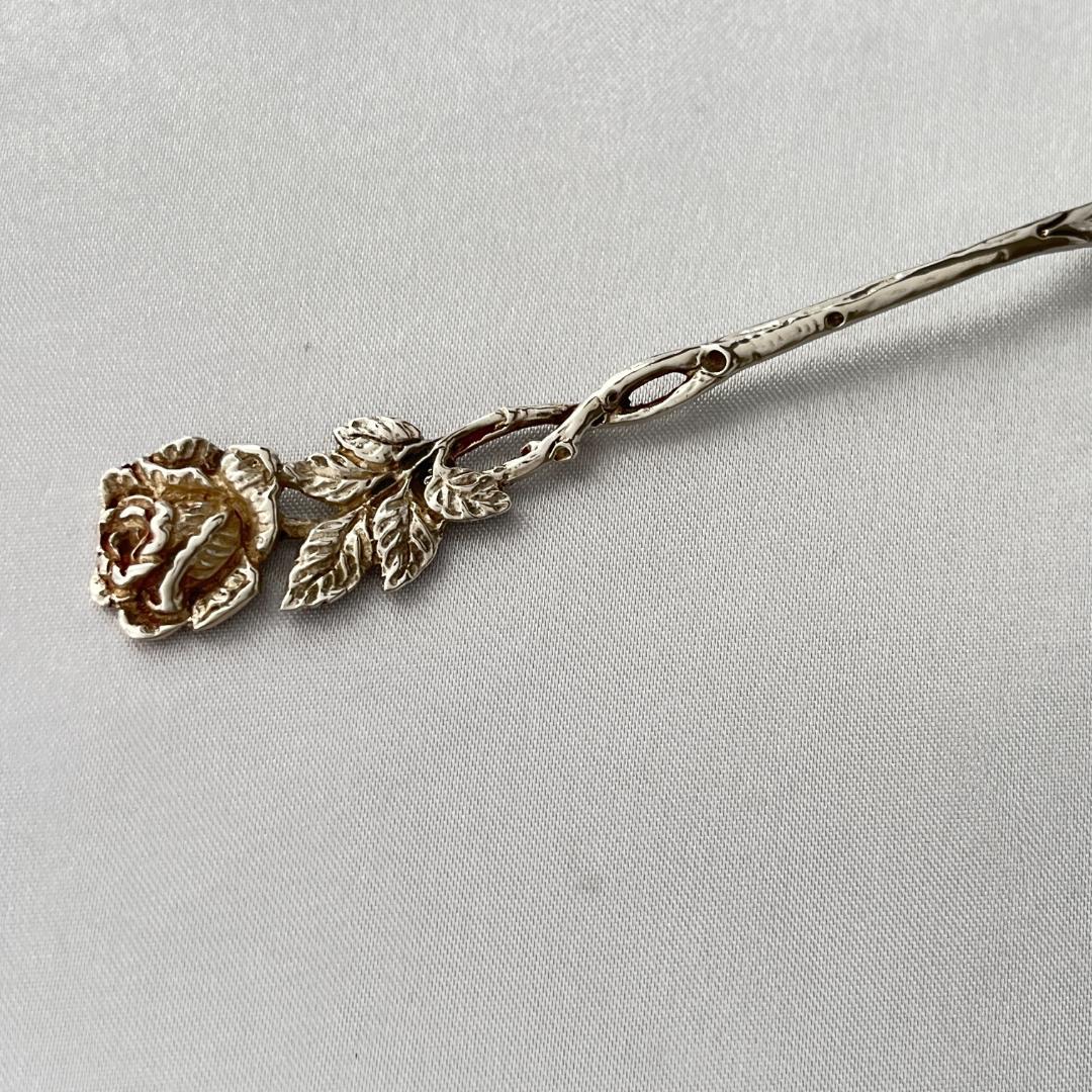 【Christoph Bach】 薔薇の透かしのケーキサーバー【純銀】