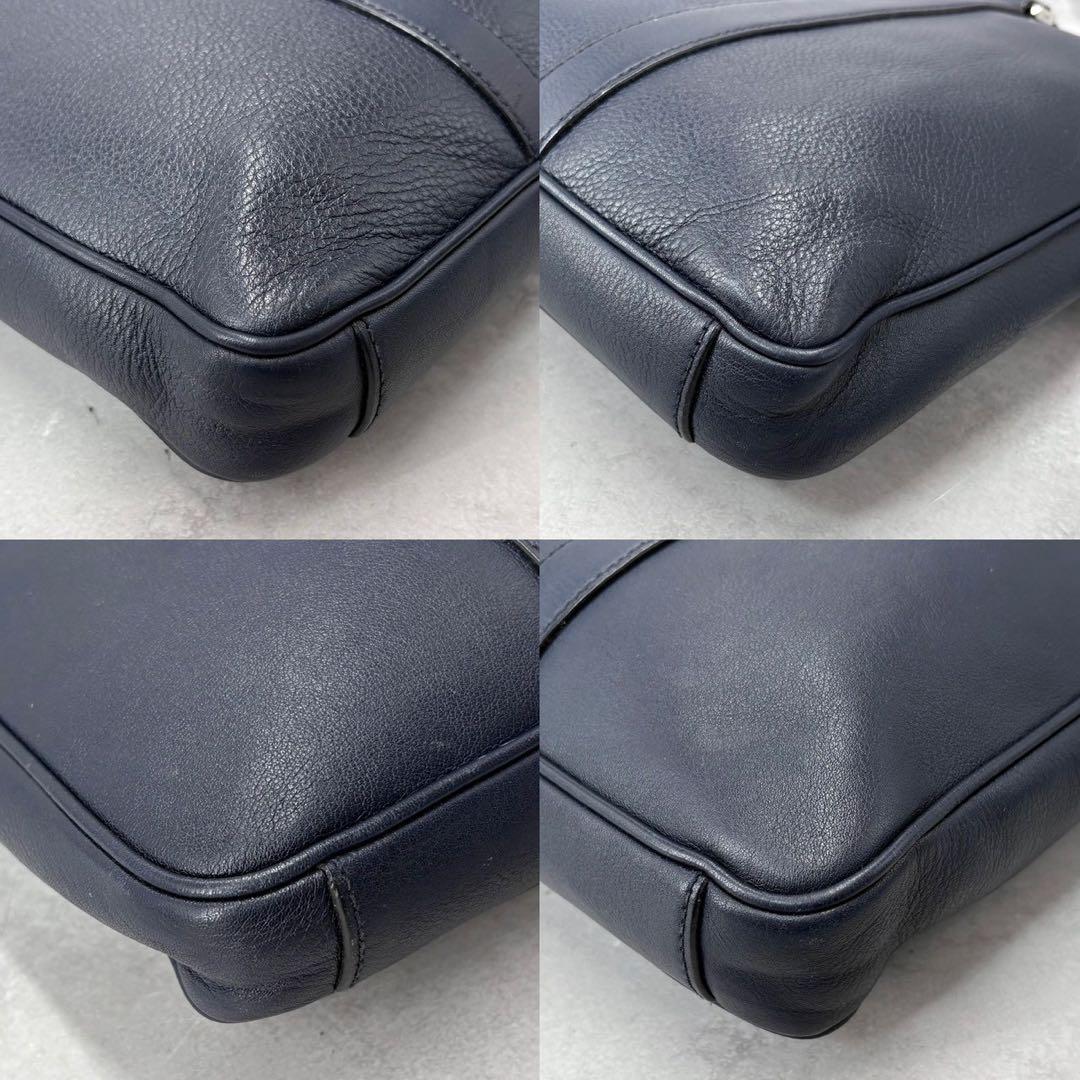 【定価37万】PRADA ビジネスバッグ 2way レザー ブリーフ 三角ロゴ