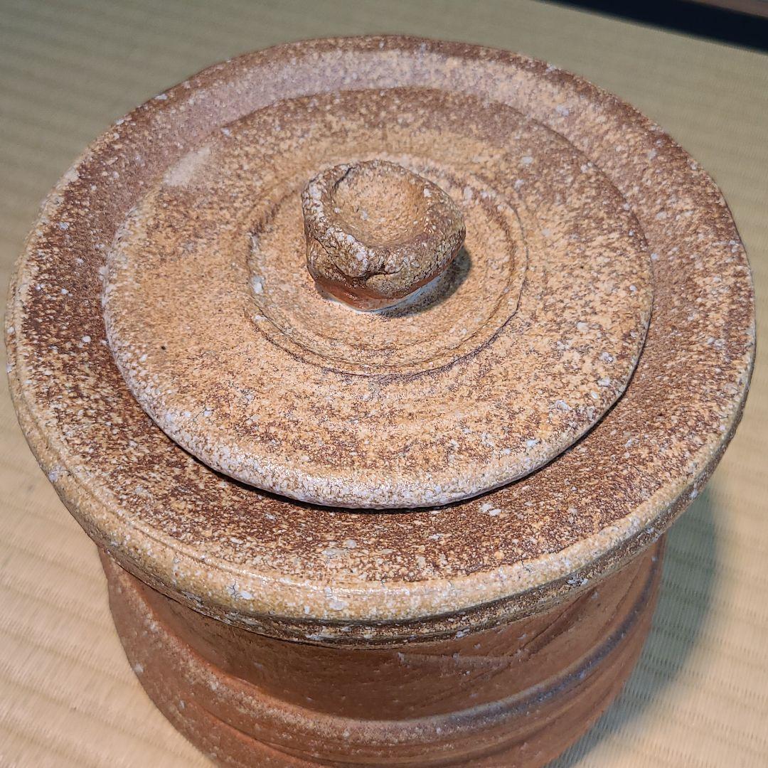 信楽焼 上田直方作 水指 高さ6寸（約18cm） 共箱 本物保証