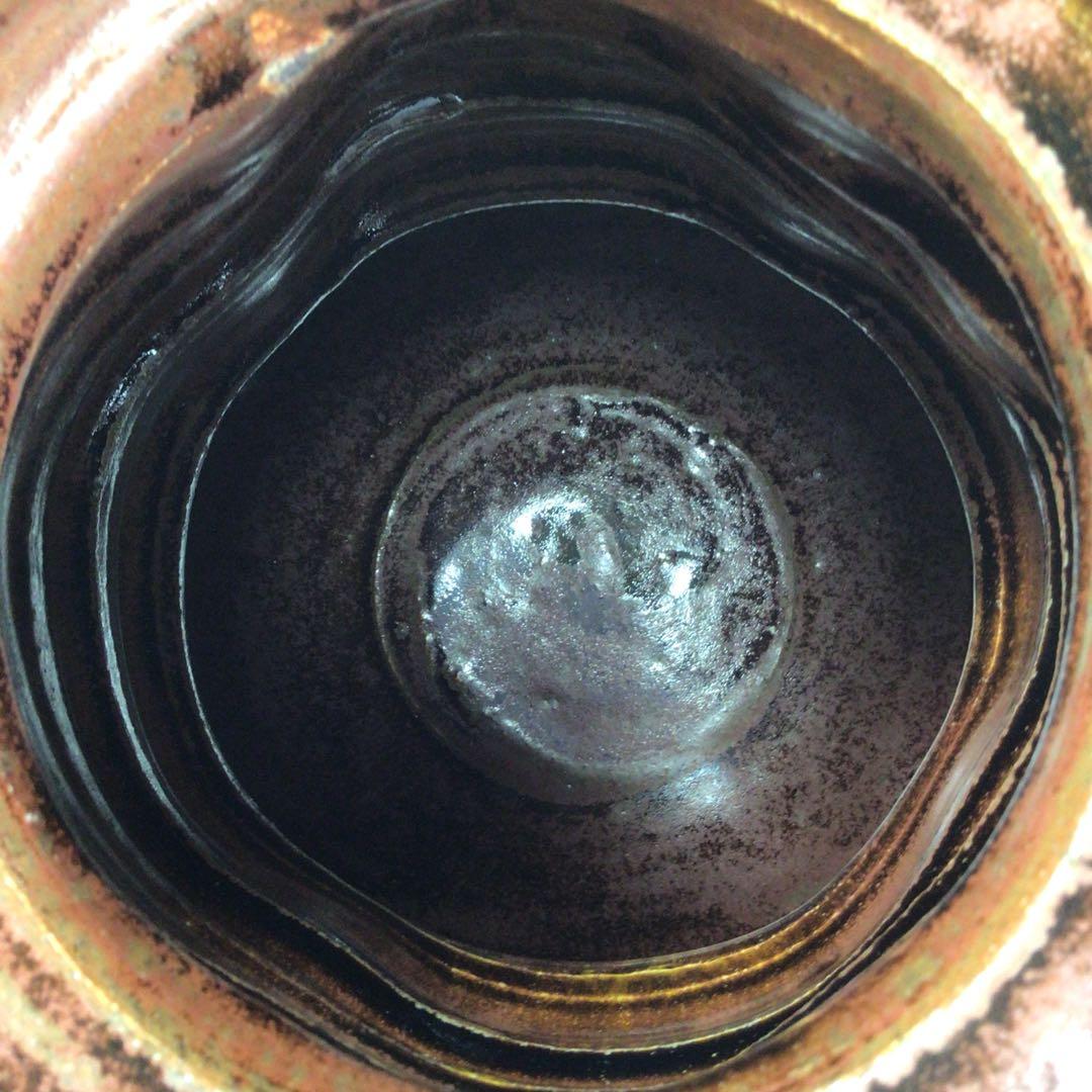 Ｒ３２５　水指　『長谷川青峯造』『耳付』『瀬戸水指』　共箱　茶道具