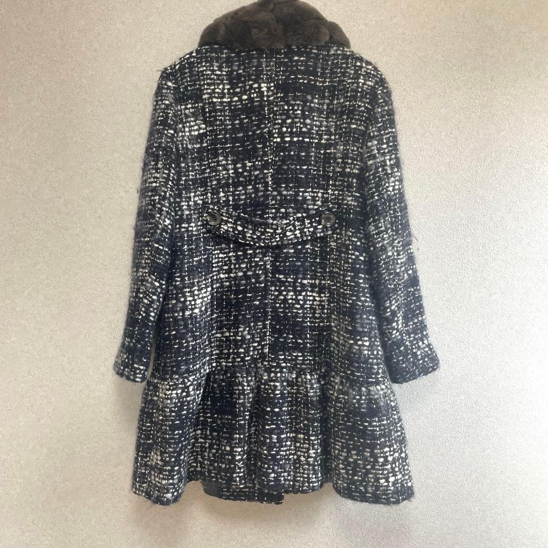 美品✨マックスマーラ 2WAY ツイード ファーコート ペプラム モヘア混　44