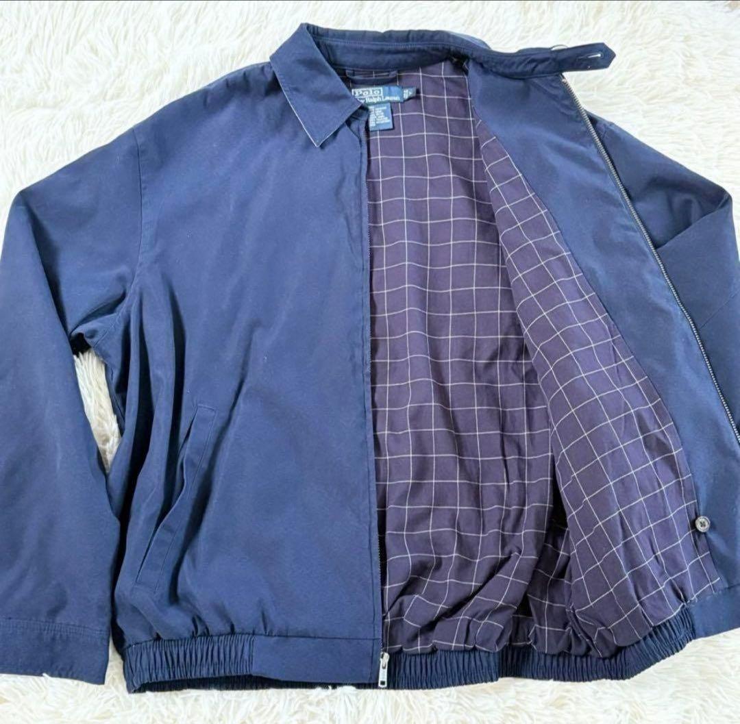 【美品】ポロバイラルフローレン スウィングトップ ネイビー チェック Mサイズ