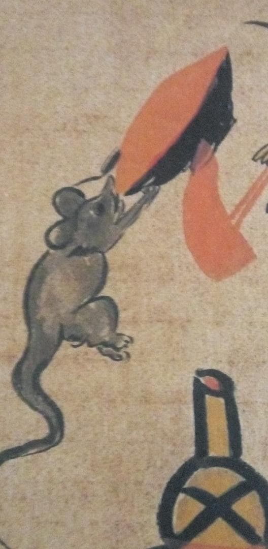 模写大津絵、酒呑猫