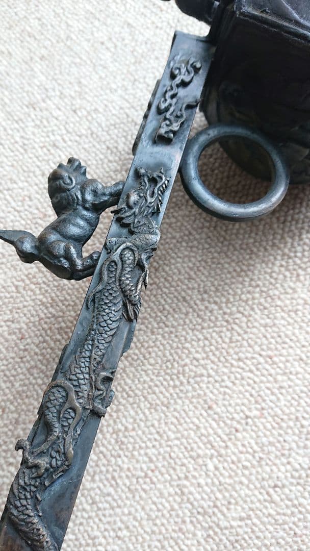 時代 香炉 矢立 銅製　大明宣徳