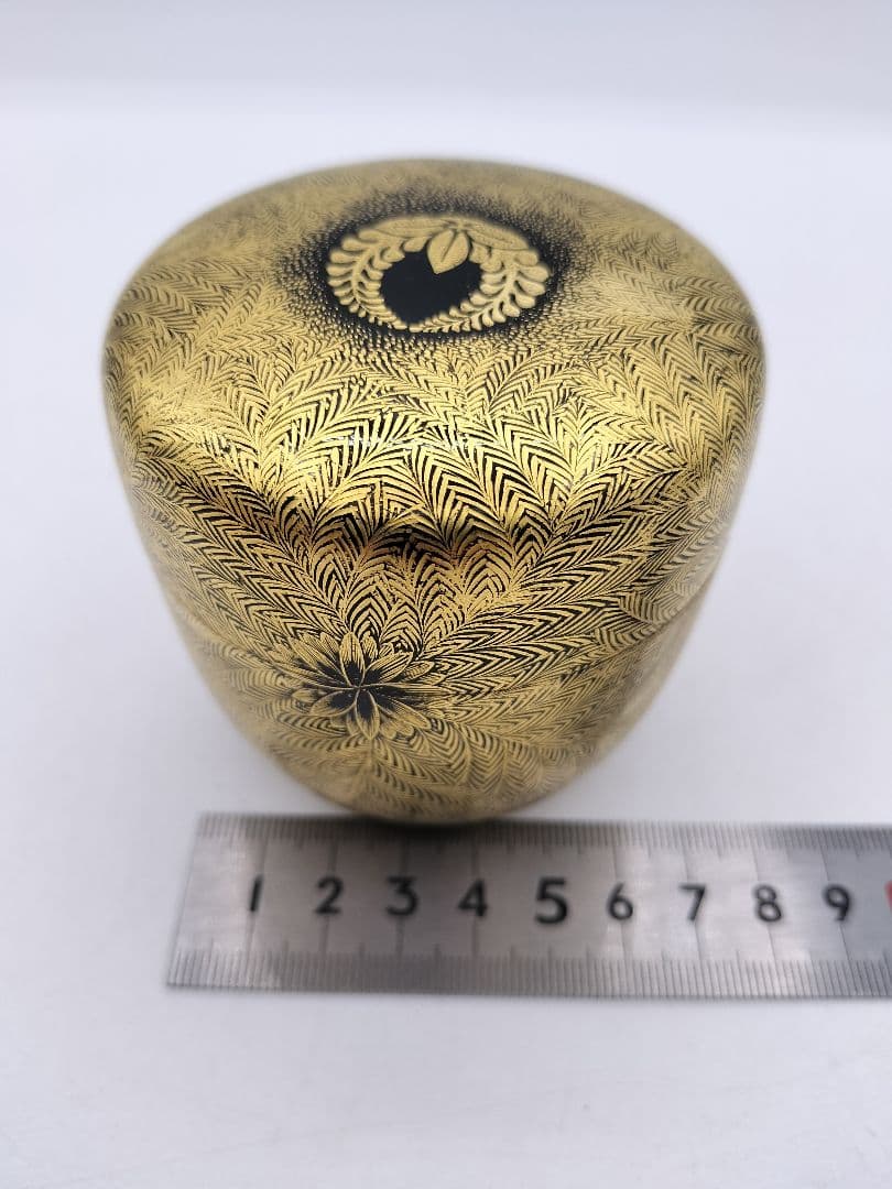 c432 大棗 上り藤にしのぶ 二千年記念 山中塗 関翠雲 木箱 茶道具 古物