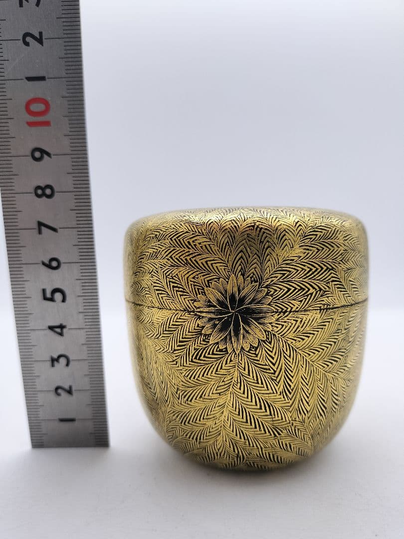 c432 大棗 上り藤にしのぶ 二千年記念 山中塗 関翠雲 木箱 茶道具 古物