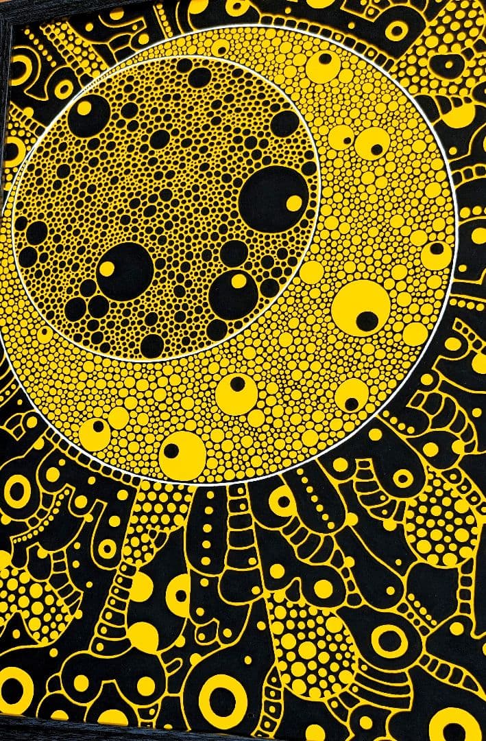 A3額付き　アート　オリジナルアート　絵画　原画　アクリル画　抽象画　インテリア