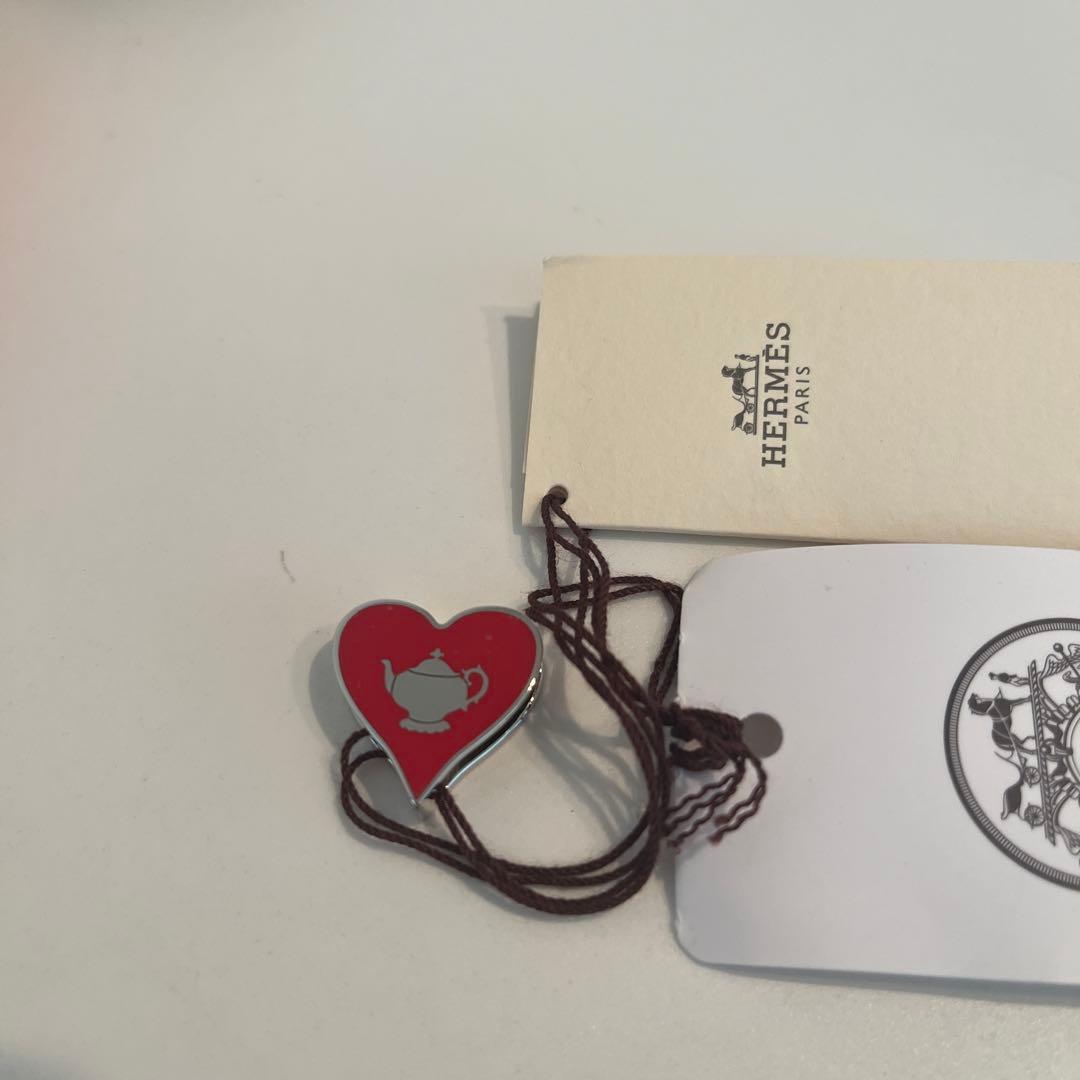 HERMES ハート型スカーフリング オレンジボックス付き