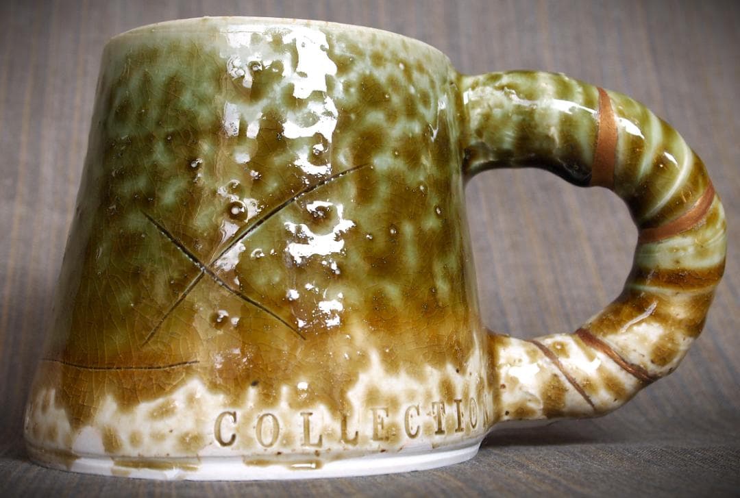 希少作★鯉江良二★織部マグカップ★KIRIN　MUG　COLLECTION