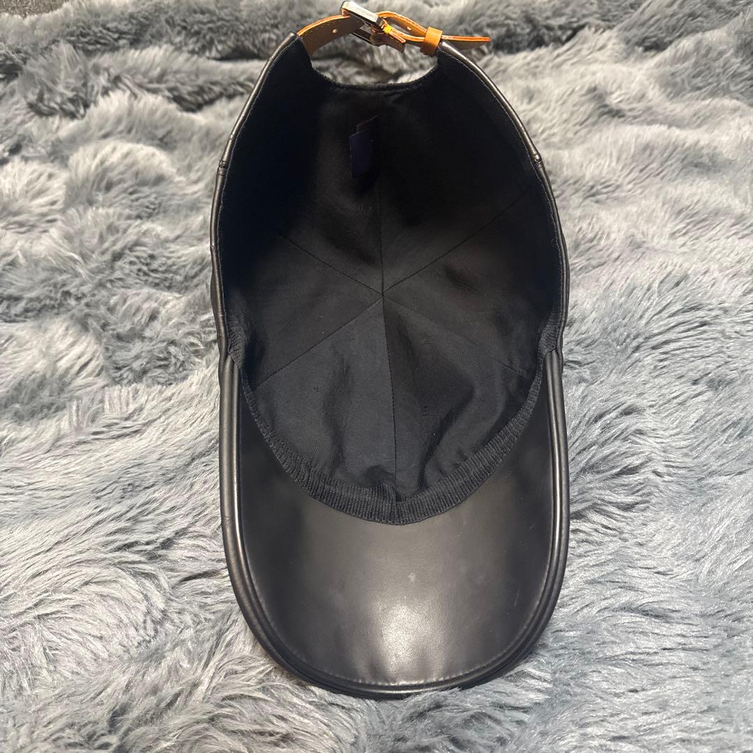 ルイヴィトン レザー ベースボールキャップ ブラック
