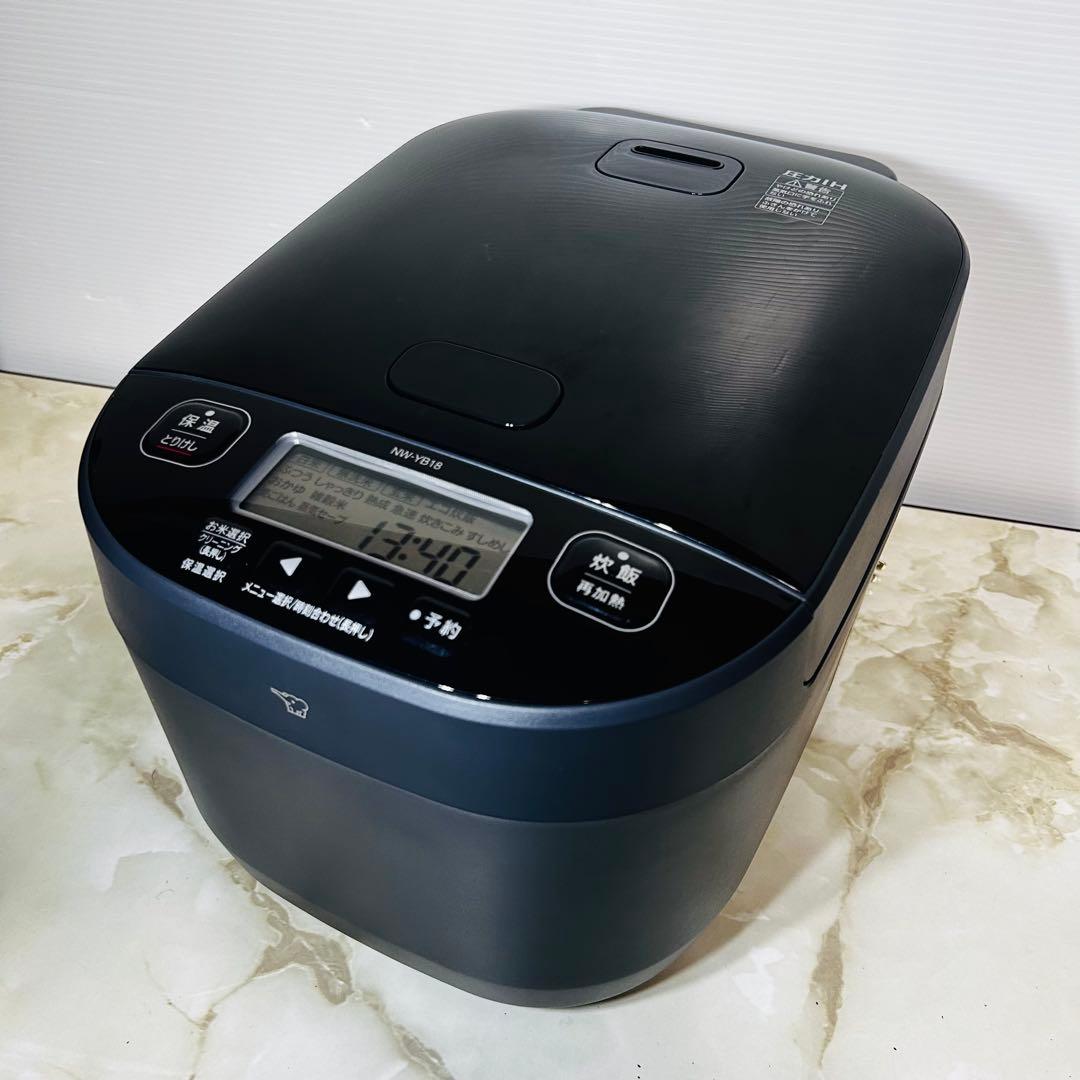【美品】象印 1升炊き 圧力IH炊飯ジャー炊飯器 NW-YB18-BZ 25年製