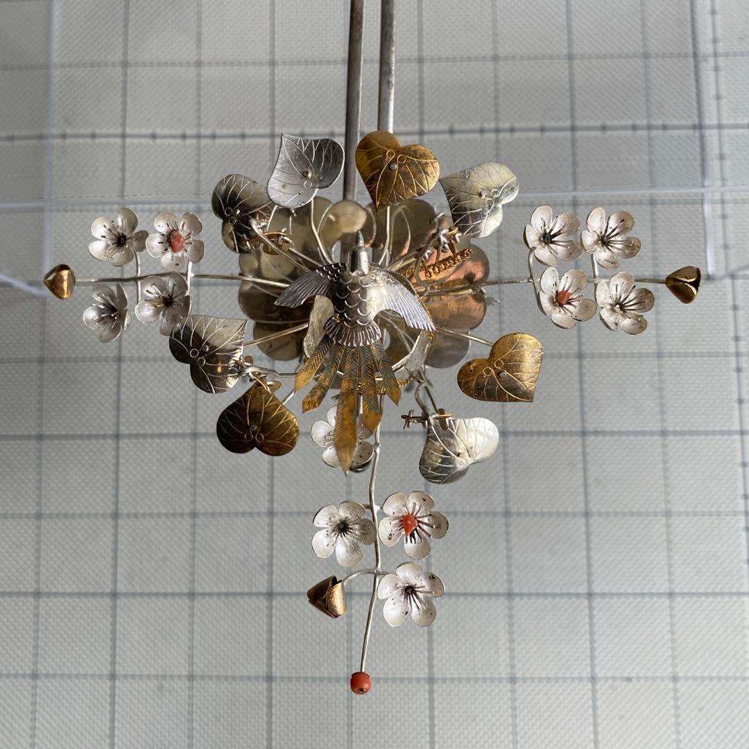 アンティーク　金工細工　花嫁かんざし　金銀びらかんざし