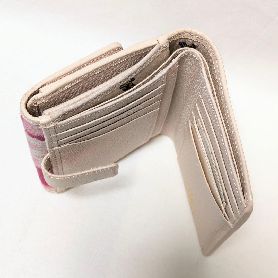 vivienne westwood ハラコ レオパード 三つ折り財布 ORB