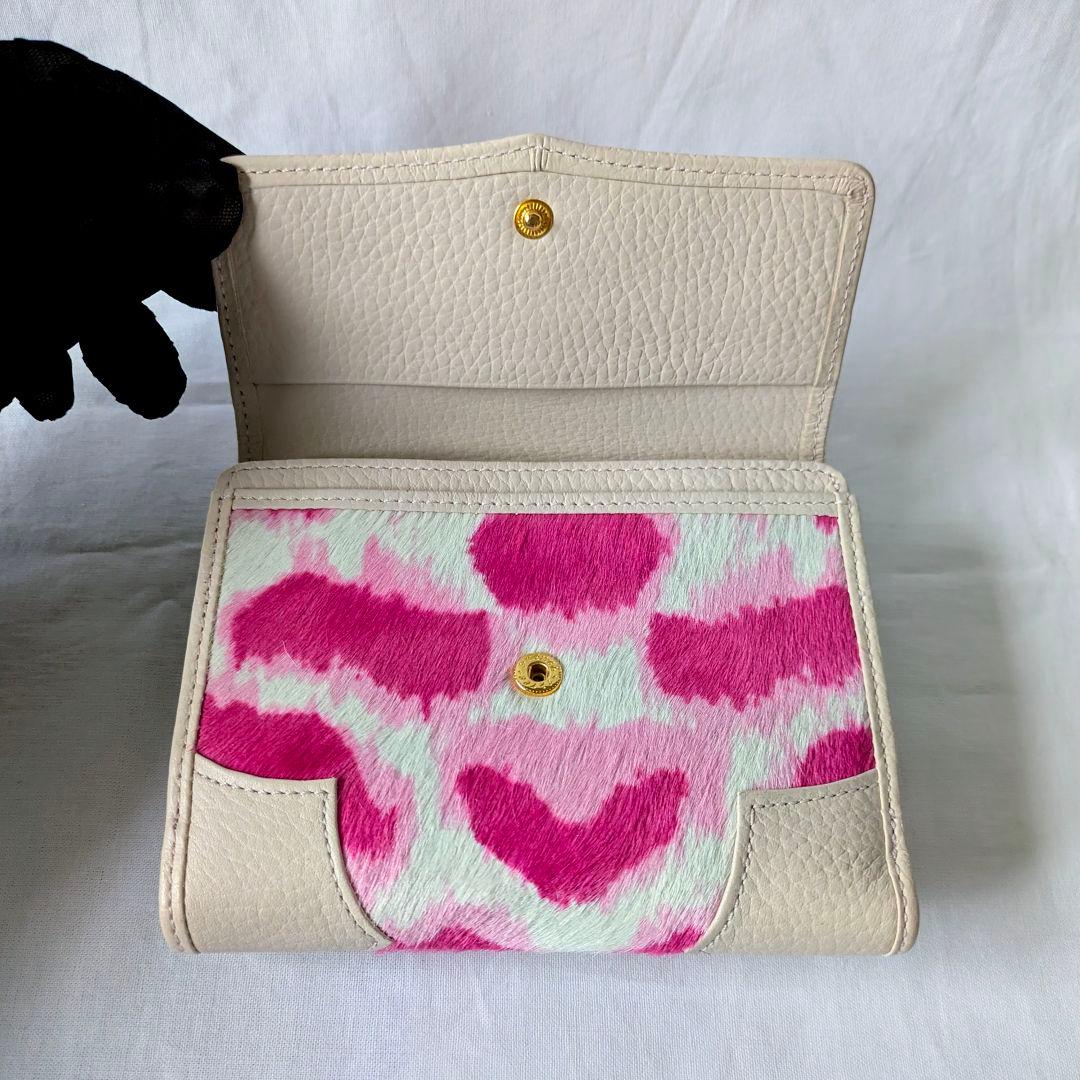 vivienne westwood ハラコ レオパード 三つ折り財布 ORB