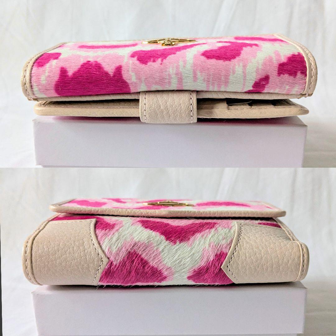 vivienne westwood ハラコ レオパード 三つ折り財布 ORB