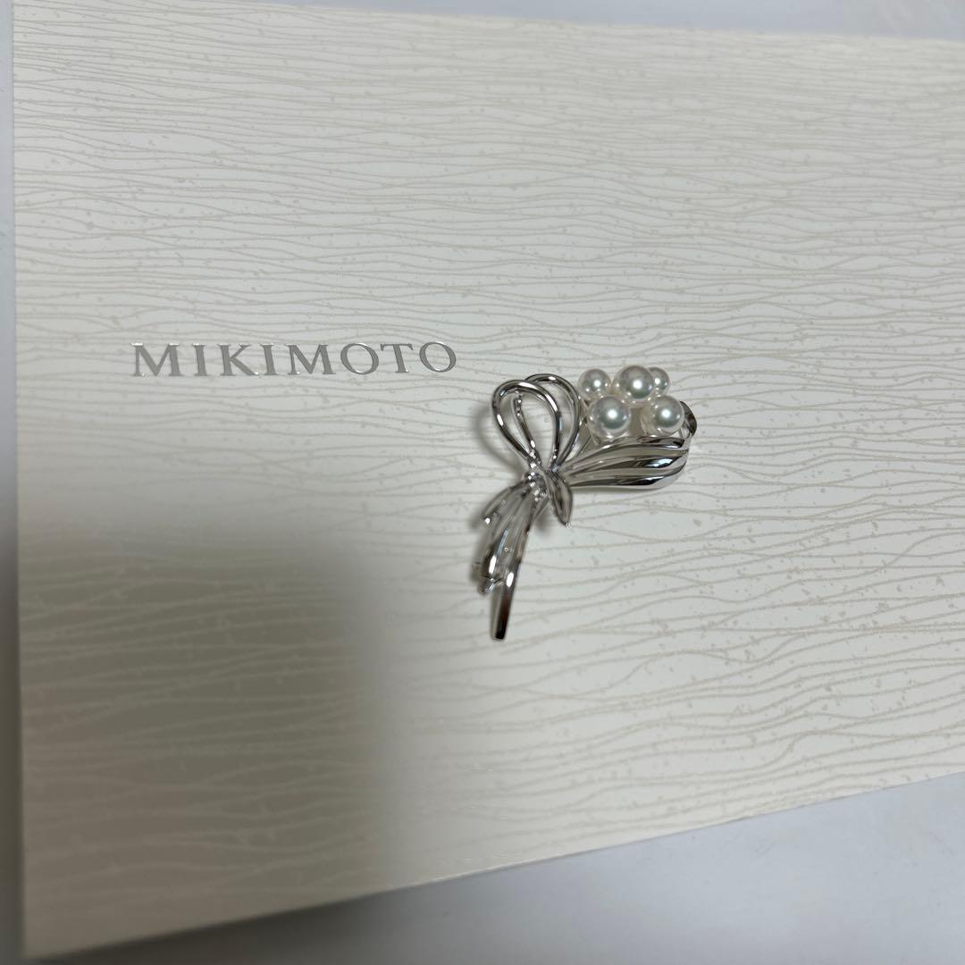 MIKIMOTO ミキモト　真珠　パール　ブローチ シルバー 5珠　花束