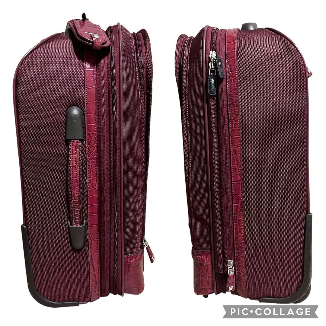 美品　トゥミ　大容量　キャリーケース　ワインレッド　レザー　ナイロン　クロコ型押