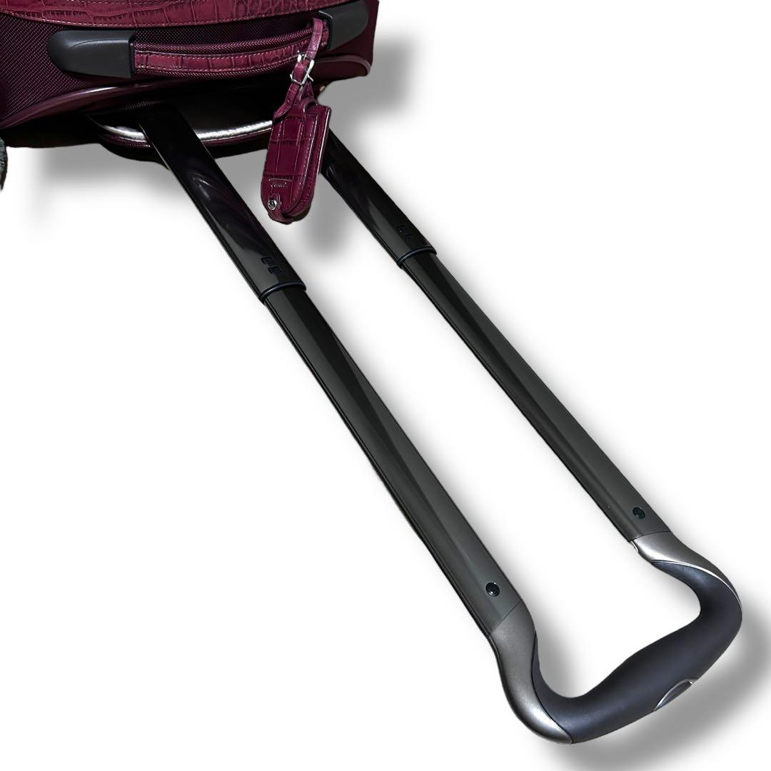 美品　トゥミ　大容量　キャリーケース　ワインレッド　レザー　ナイロン　クロコ型押