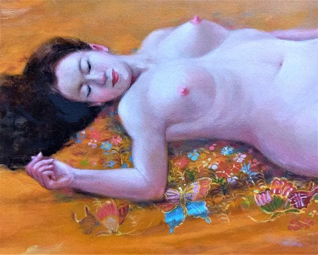 二元会常任委員審 奥野北雄 二元会総理大臣賞 油彩 1998年制作 Ｐ6号　額装