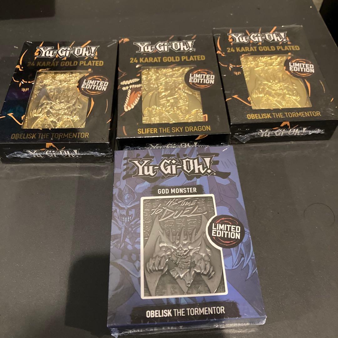 遊戯王 24K金メッキ 限定版　オベリスク✖️2 オシリス✖️1