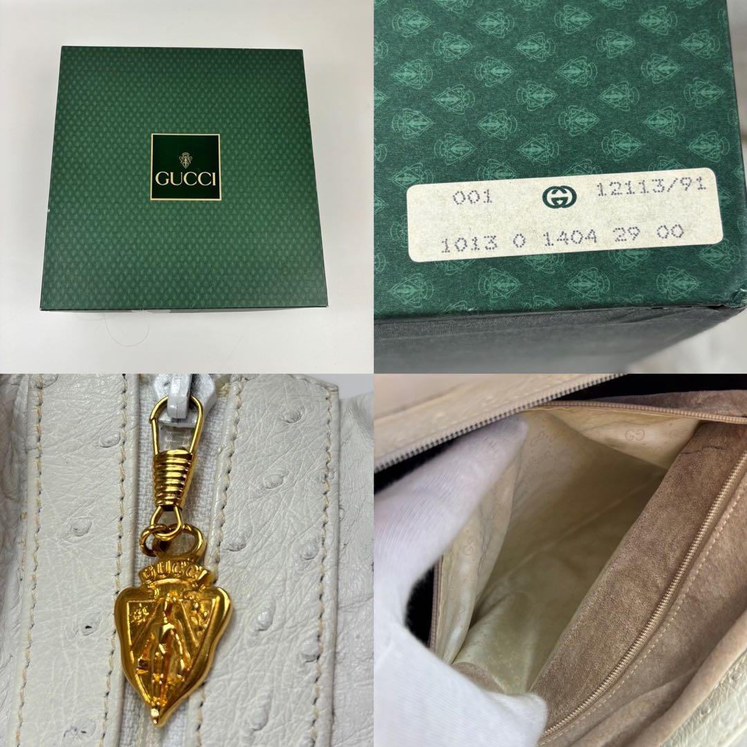 【希少】GUCCI ショルダーバッグ インターロッキング 金具 オーストリッチ