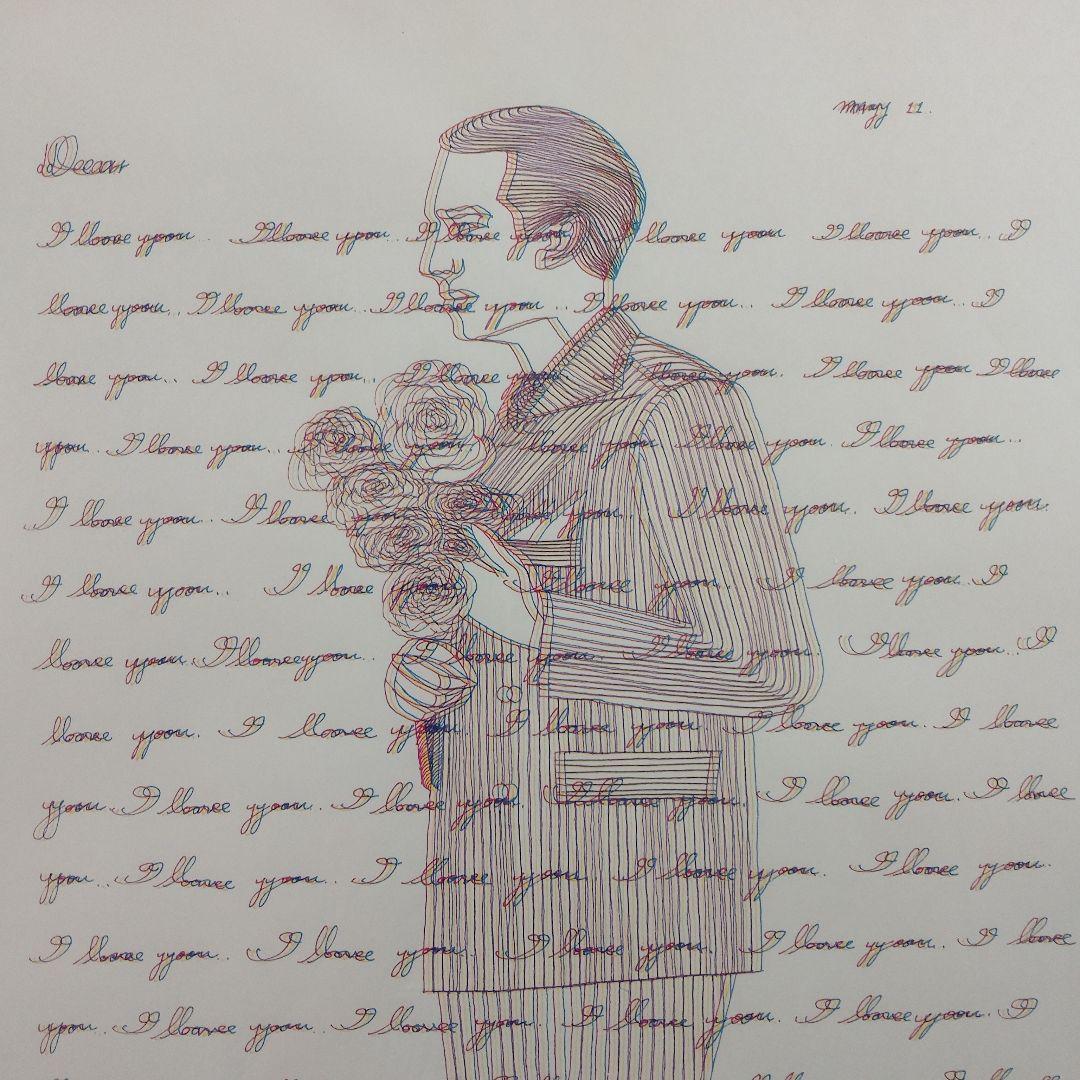 \"新品\"シルクスクリーン 靉嘔あいおう『I Love You』草土社額装、共箱付