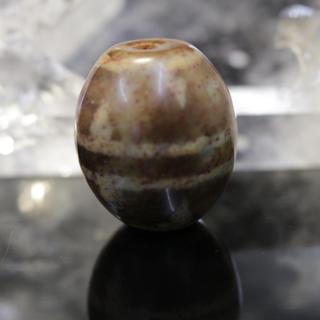 四線虎牙天珠：朱砂入り