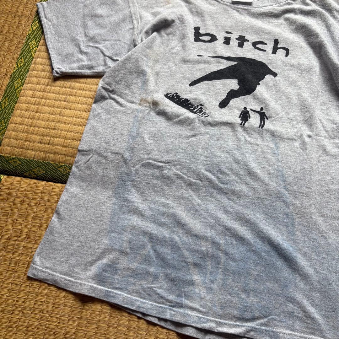 90s BITCH USA製　最初期　プリント　半袖　リンガーシャツ　tシャツ