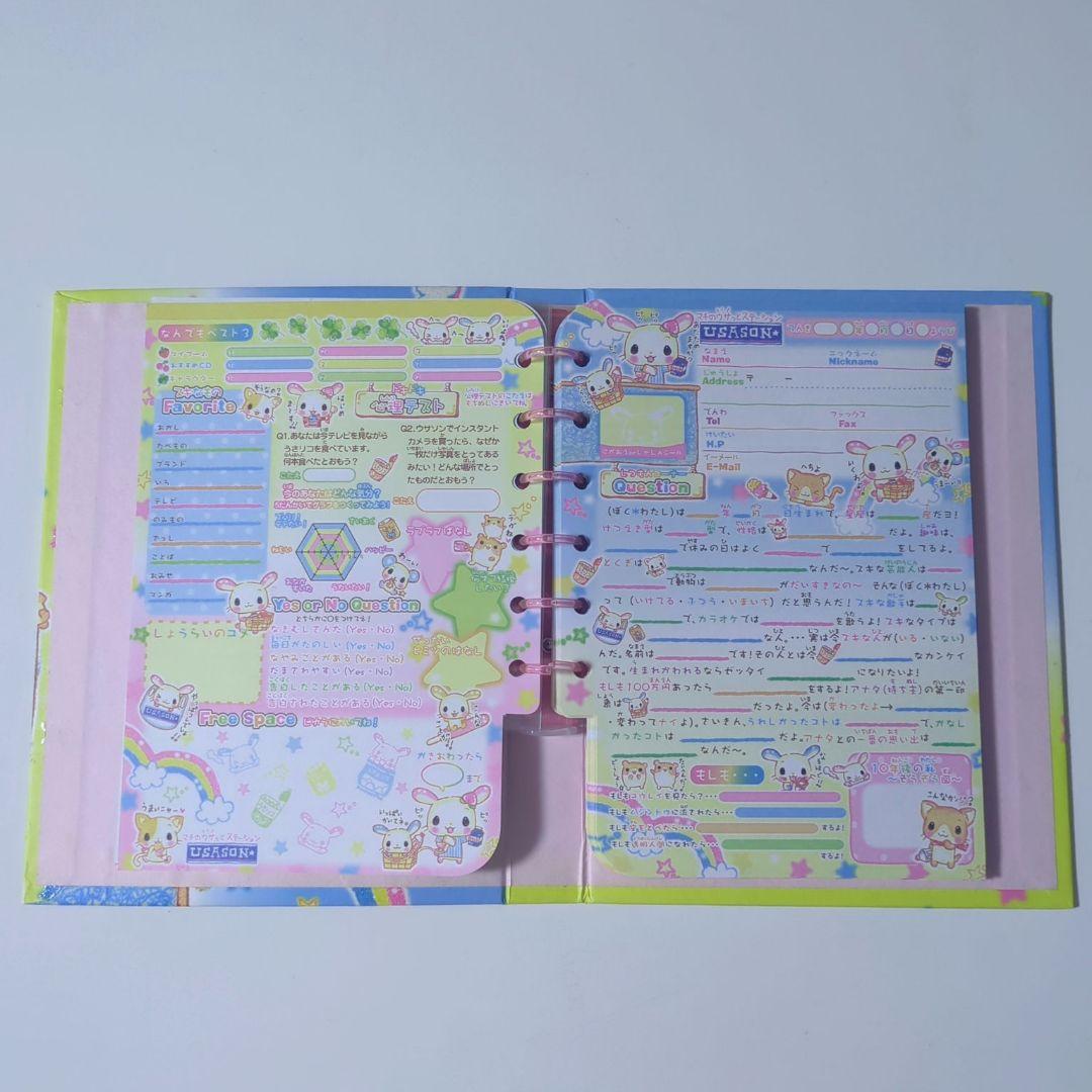 【 当時物 】USASON うさぎ プロフィール帳 シール付き