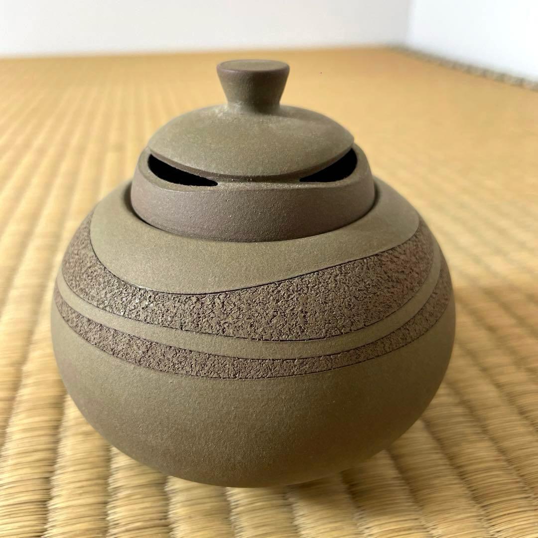 #XG451 陶芸家・市野雅彦・彩泥・香炉・共箱栞付・骨董・アンティーク・香道