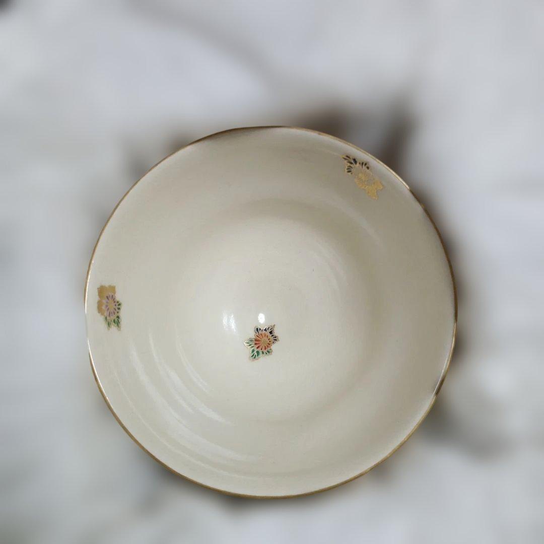 【薩摩焼】菊尽　茶盌　十五代 沈壽官作　抹茶碗　共箱