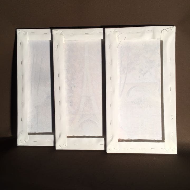 3枚組 34×24cm  プリントアート エッフェル塔と季節 インテリア 絵画