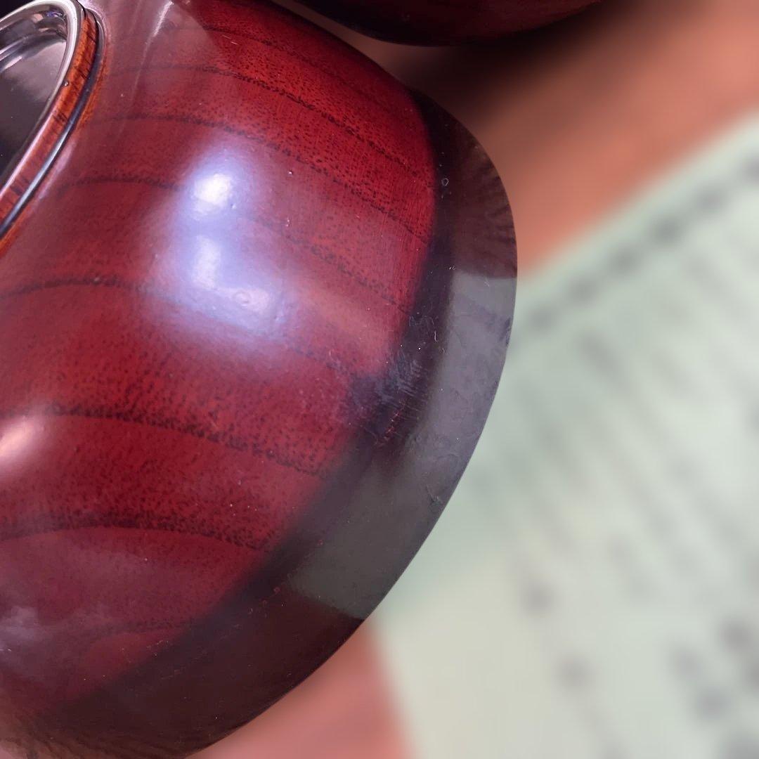 美品　高級　漆器　会津　木製 赤い 汁椀 5個セット