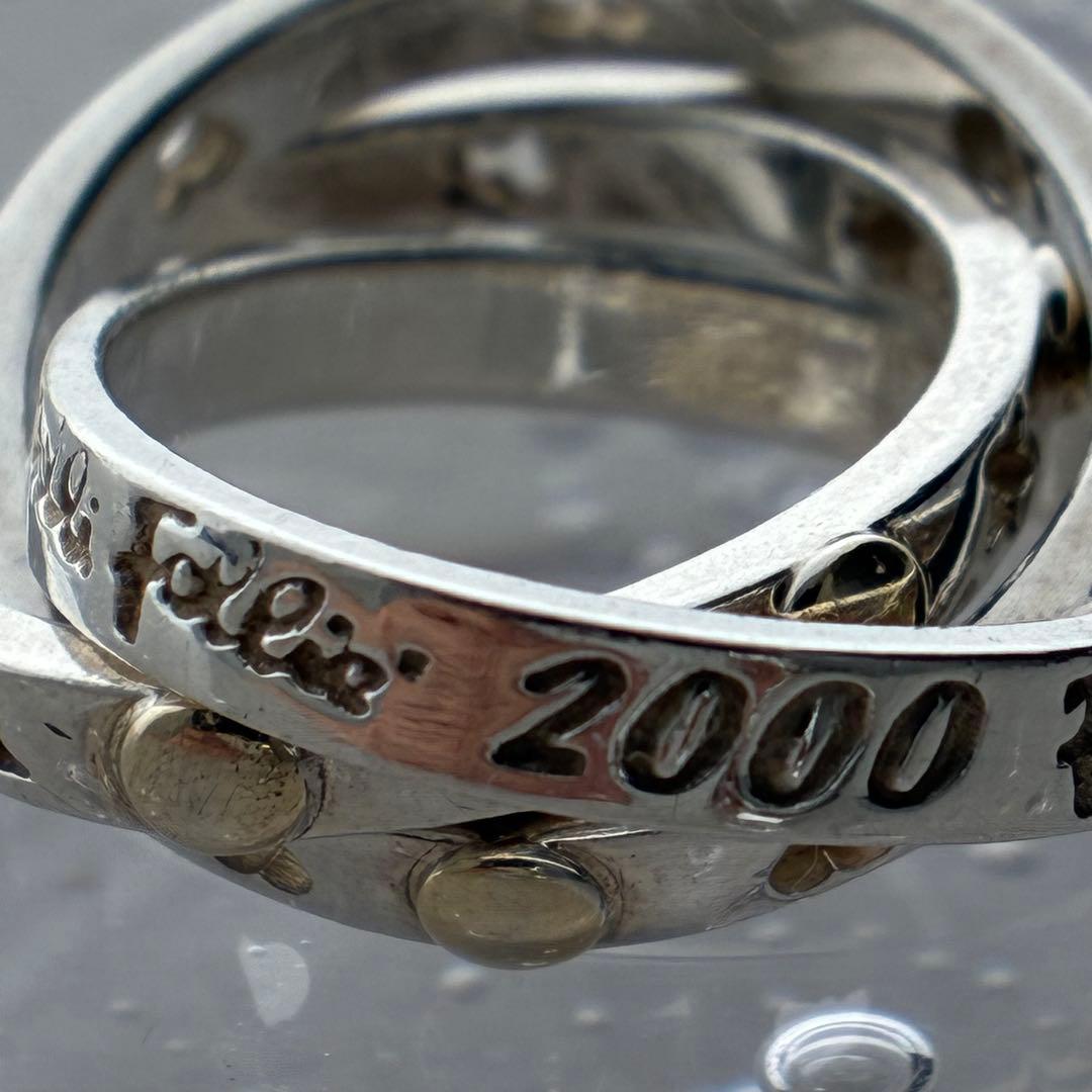 【フォリフォリ】三連リング＊シルバー ＊指輪9号＊レディース