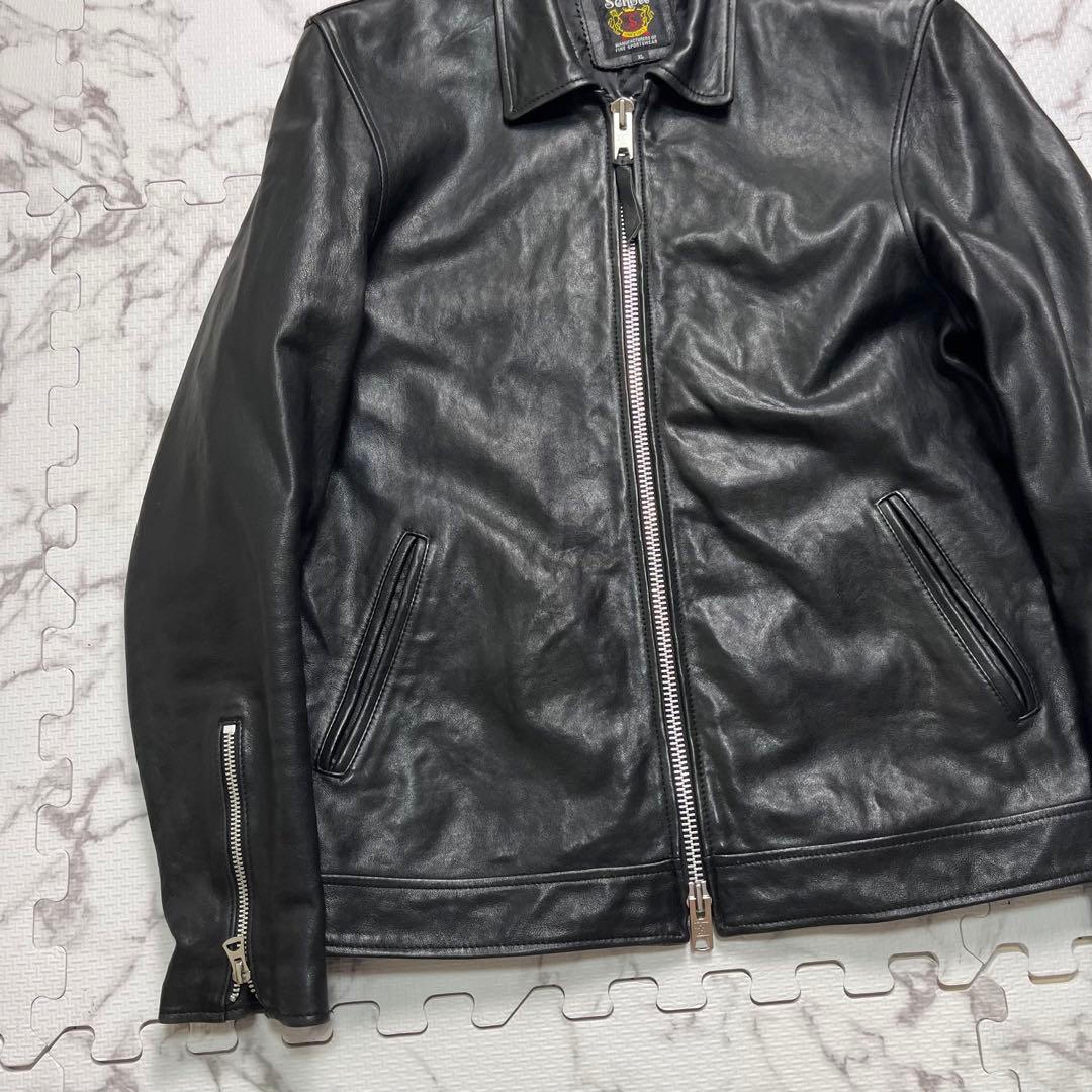 羊革/XLsize/美品✨ schott シングルライダース 希少モデル 黒