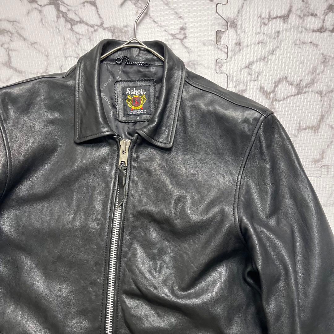 羊革/XLsize/美品✨ schott シングルライダース 希少モデル 黒