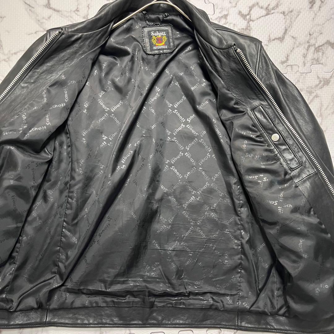 羊革/XLsize/美品✨ schott シングルライダース 希少モデル 黒