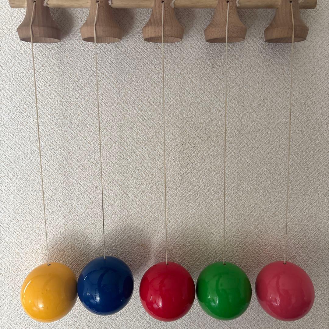 カラフル木製けん玉5連　秋元けん玉研究所