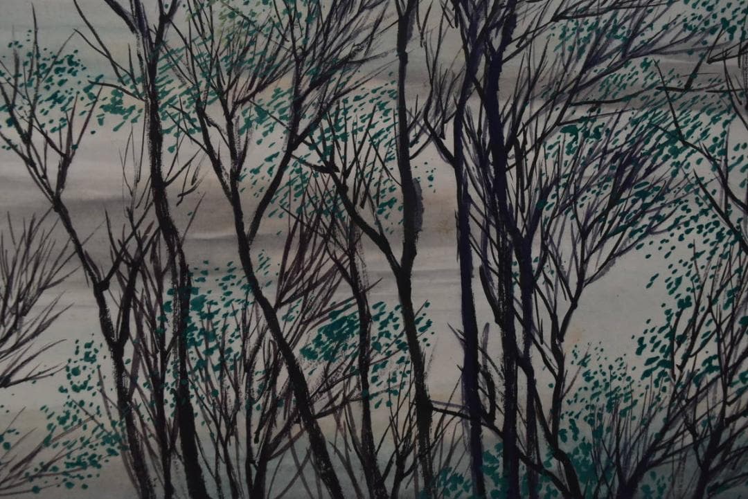 【真作】水田硯山/山水図/大正～昭和期/横物/掛軸/名家伝来/AA-355