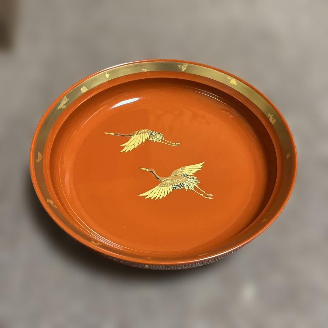 漆塗り　お盆　金の蒔絵　26日迄の出品