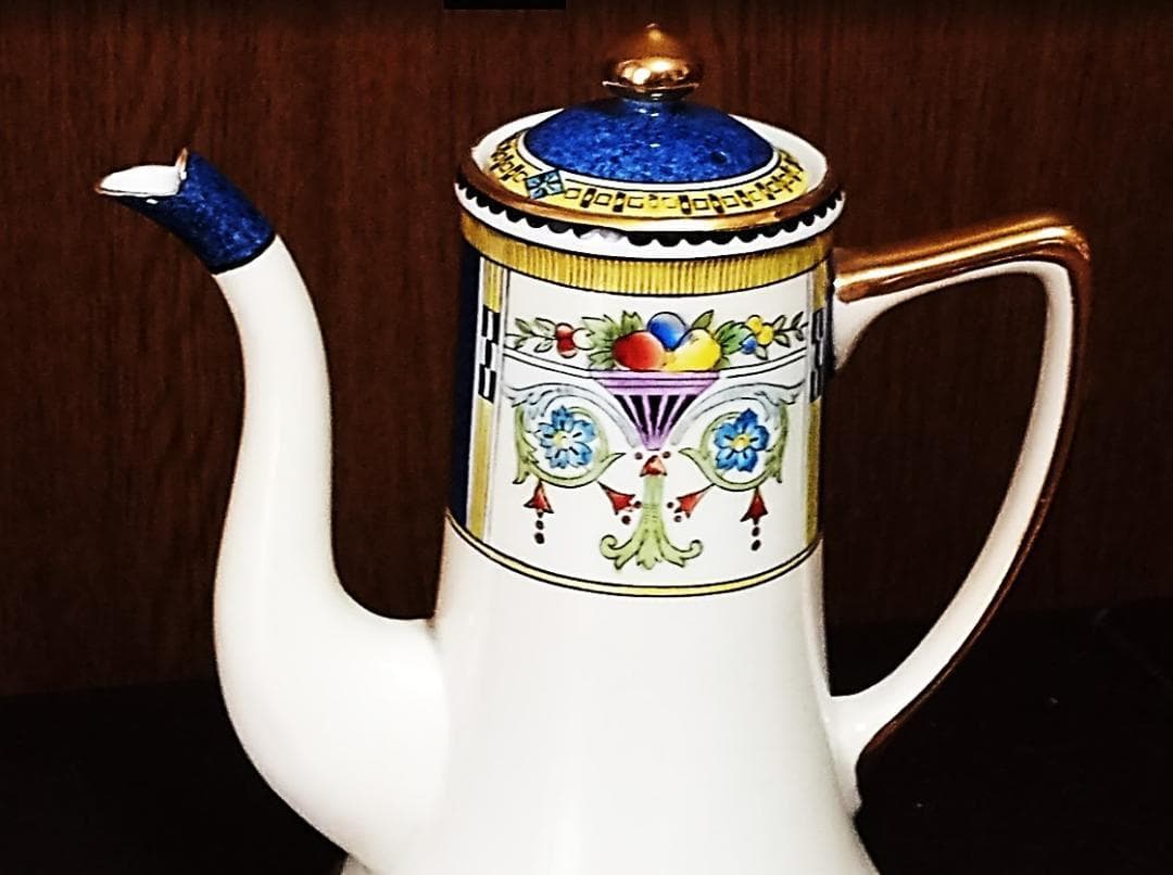 セール‼超美品 アールデコ オールドノリタケ　コーヒーポット 藍ラスター