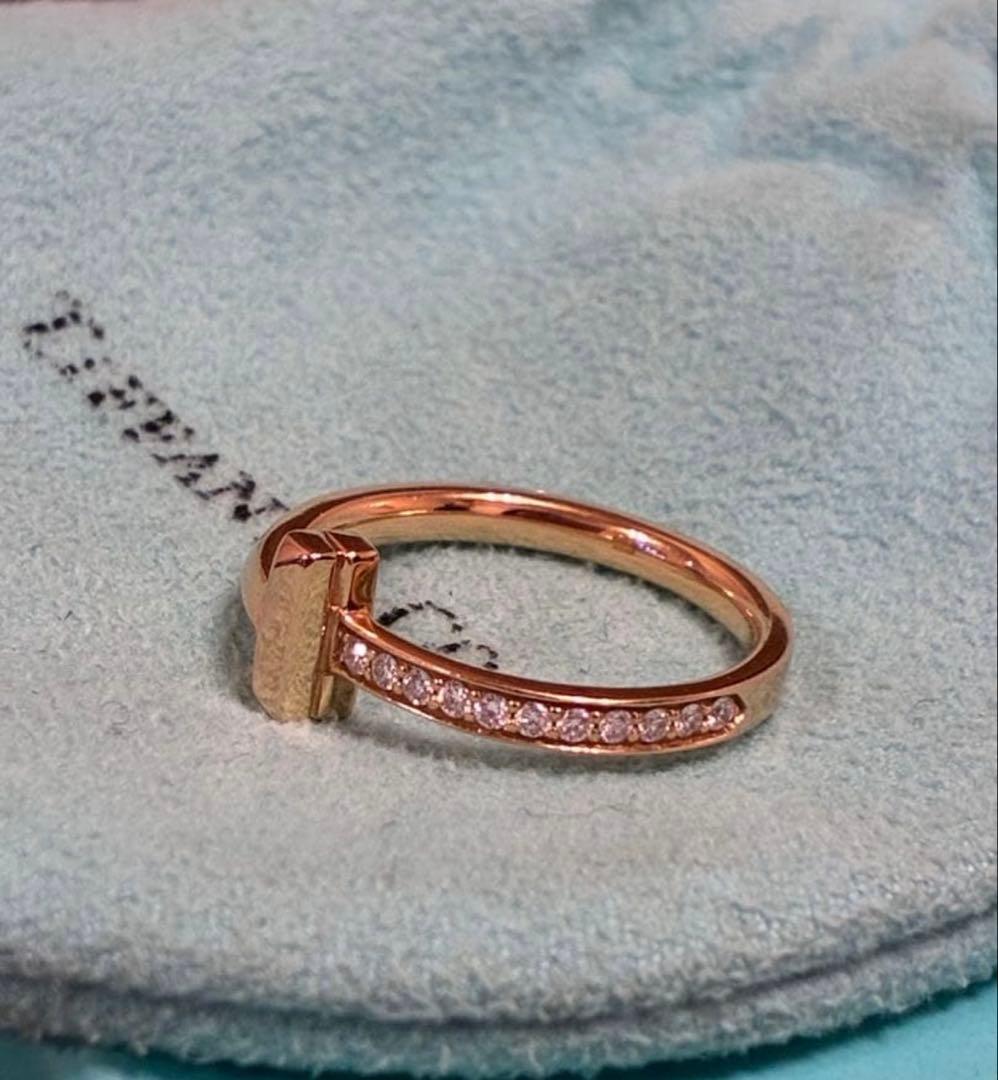 TIFFANY⭐︎ティファニー Tワン リング　13号　ローズゴールド